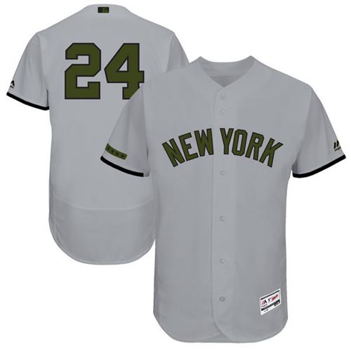 Yankees #24 Gary Sanchez Grey Flexbase Authentic Collection Memorial Day Stitched MLB Jersey
